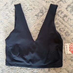 Free People Movement v neck black bralette